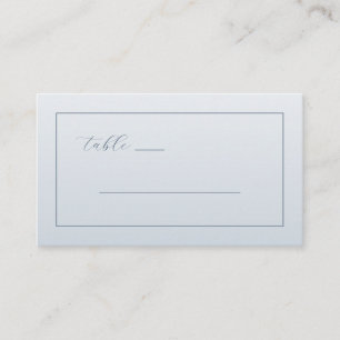 Calm Light Blue Minimalist Lines Place Card