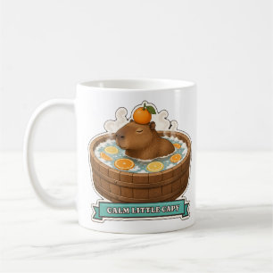 Calm Little Capy Capybara in a Wooden Tub Coffee Mug