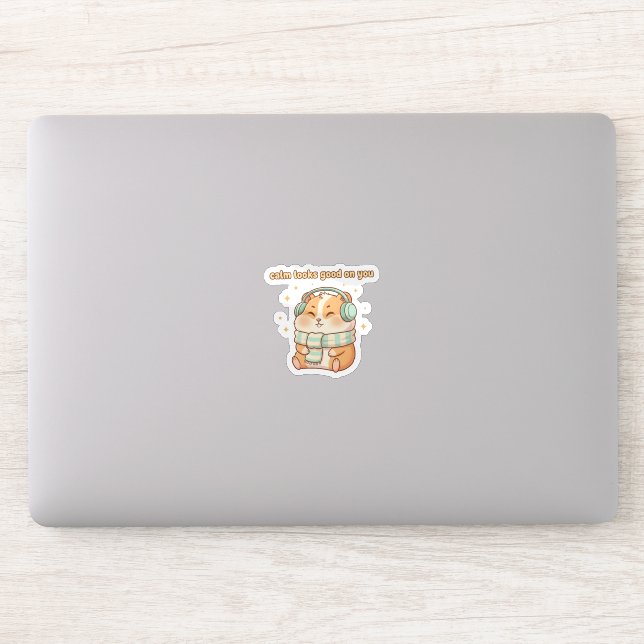 Calm Looks Good On You – Cute Hamster Sticker  (Computer)