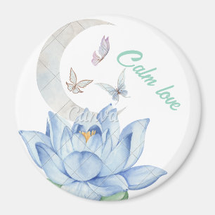 "Calm Love" Lotus & Butterfly Wedding Magnet