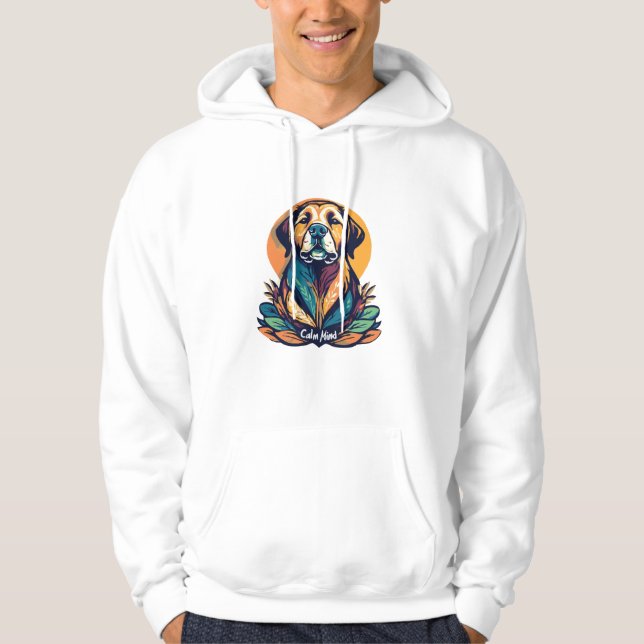 Calm Mind Dog Hoodie - Peaceful Spirit Mindful Gif (Front)