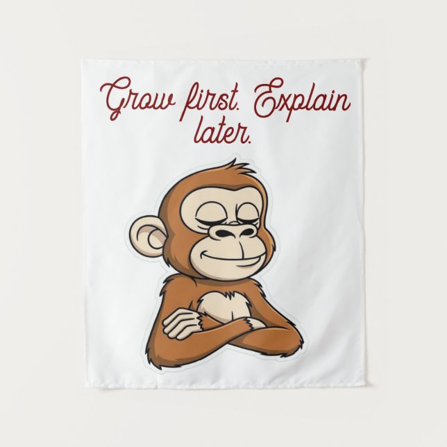 Calm Mind Monkey – Daily Balance  Tapestry (Front)