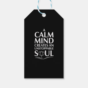 Calm Mind, Unstoppable Soul Lotus Design Gift Tags