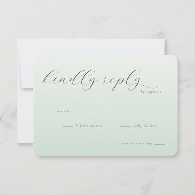 Calm Mint Minimalist Invitation (Front)