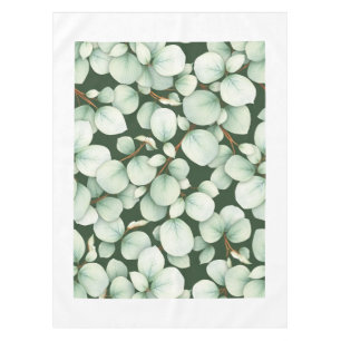 Calm Modern Eucalyptus Leaf Spring Tablecloth