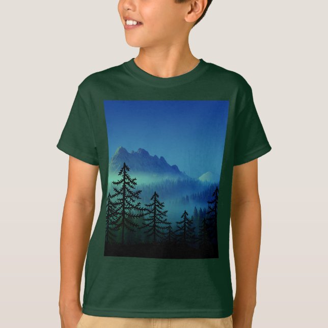 CALM MOUNTAIN MIDNIGHT FOREST  T-Shirt (Front)