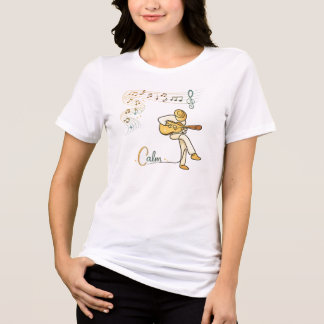 Calm Musician One Line Drawing Design Tri-Blend Shirt