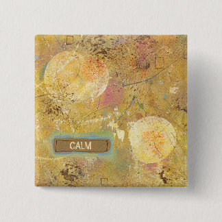Calm natural beauty abstract art unique painting 15 cm square badge