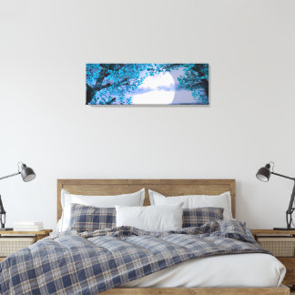 Calm night under the blue tree - Digital Art Canvas Print