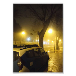 Calm Nightfall wrapped in Fog  Photo Print