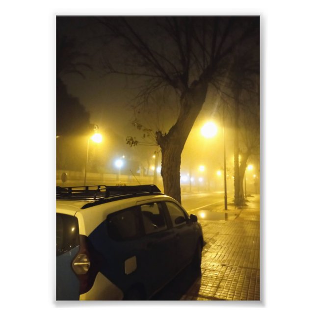 Calm Nightfall wrapped in Fog  Photo Print (Front)