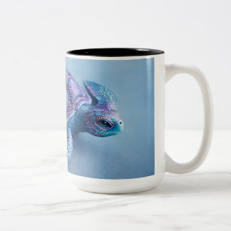 Calm Ocean Turtle Art – Blue & Purple Fantasy Sea Two-Tone Coffee Mug