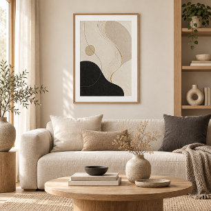 Calm Orbit Minimal Abstract Plaster Art Print