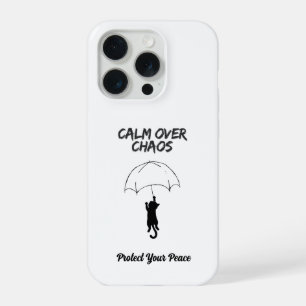 Calm Over Chaos – Editable Quote Cat iPhone Case