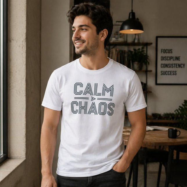 Calm Over Chaos Minimal Typography T-Shirt (Creator Uploaded)