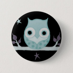 Calm Owl 6 Cm Round Badge