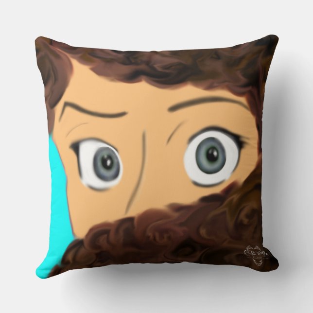 Calm Owl + Raised Eyebrow Mood Throw Pillow (Back)