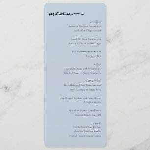 Calm Pastel Blue Minimalist Menu