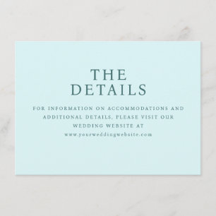 Calm Pastel Blue Minimalist Wedding Details Card