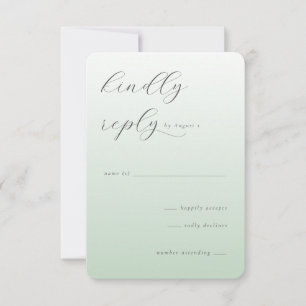 Calm Pastel Green Minimalist RSVP Card