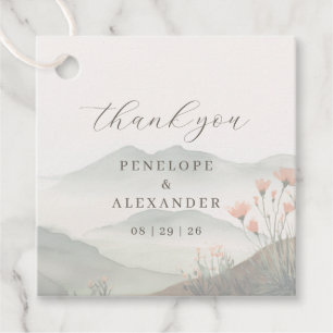 Calm Pastel Watercolor Landscape Favour Tags