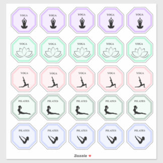 Calm Pastel Yoga and Pilates Planner Stickers