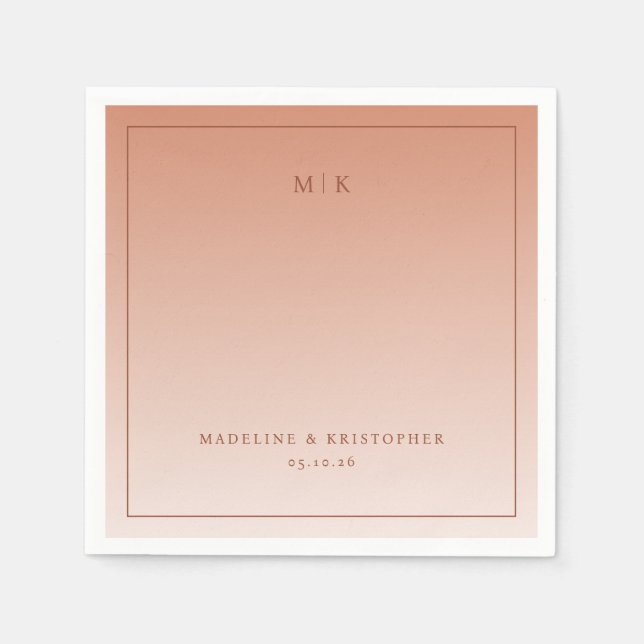 Calm Peach Minimalist Napkin (Front)