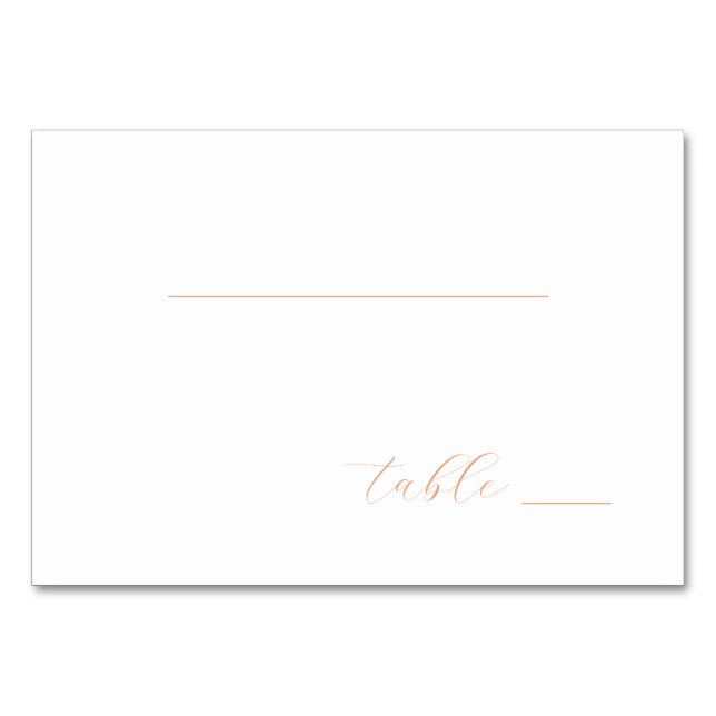Calm Peach Minimalist Table Sign Number (Front)