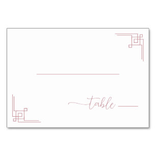 Calm Pink Minimalist Geometric Table Number