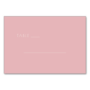 Calm Pink Minimalist Lines Table Number