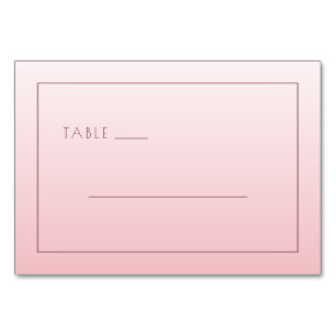Calm Pink Minimalist Lines Table Number