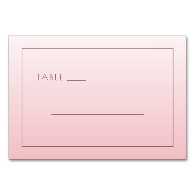 Calm Pink Minimalist Lines Table Number (Front)