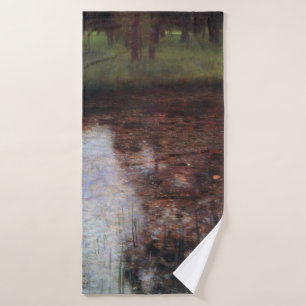 Calm Pond on Kammer Castle Grounds, Gustav Klimt Bath Towel