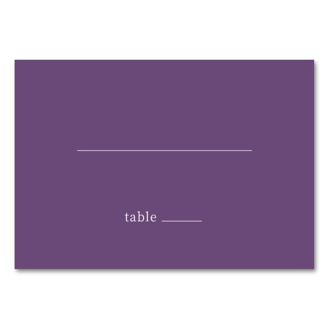 Calm Purple Minimalist Line Table Number (Front)