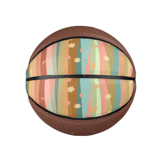 Calm Relaxing Flowers Mini Basketball (Front)