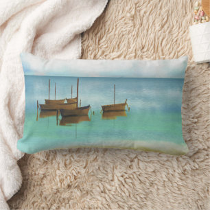 CALM RESTFUL SEA AND BOATS LUMBAR CUSHION
