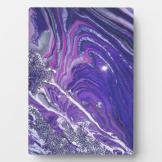 Calm River Acrylic Pour Painting Plaque