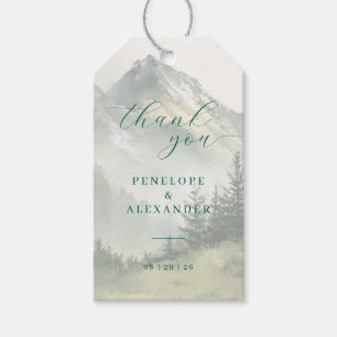 Calm Sage Watercolor Mountain Landscape Gift Tags