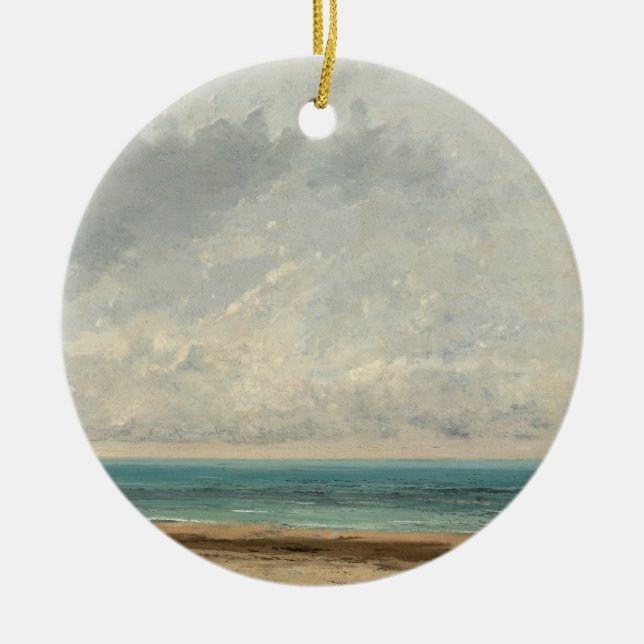 Calm Sea – Gustave Courbet Ceramic Tree Decoration (Front)