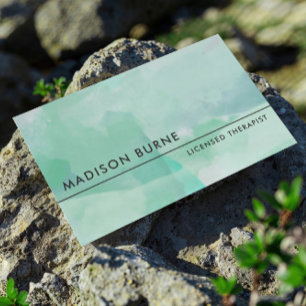 Calm Seafoam Watercolor Business Card