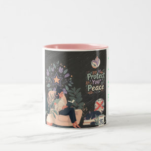 Calm Self Care Back to School Teacher  Two-Tone Coffee Mug