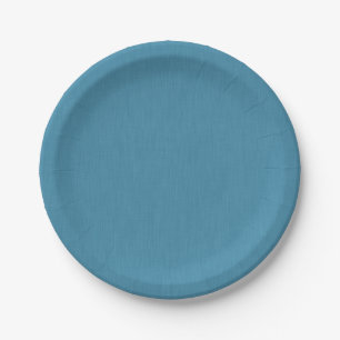 Calm & simple Blue linen textured background  Paper Plate