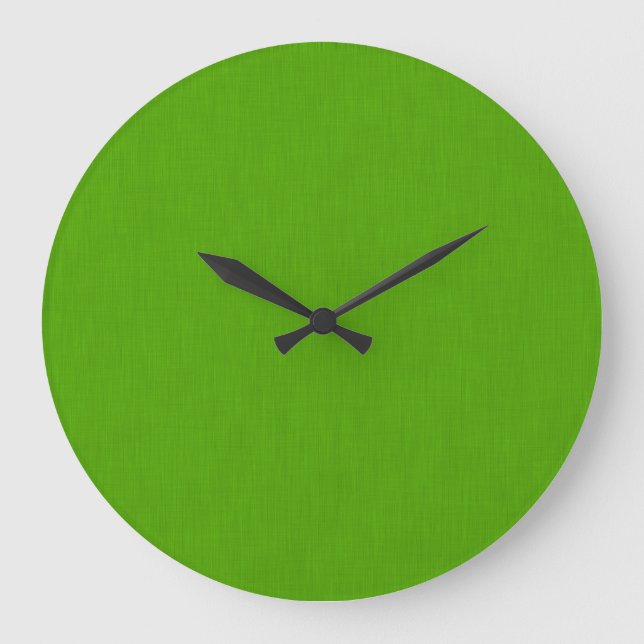 Calm & simple lime green textured background  large clock (Front)