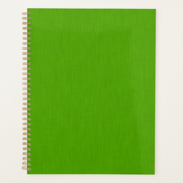 Calm & simple lime green textured background  planner (Front)