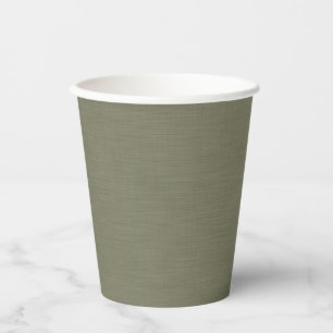 Calm & simple olive green textured background  paper cups