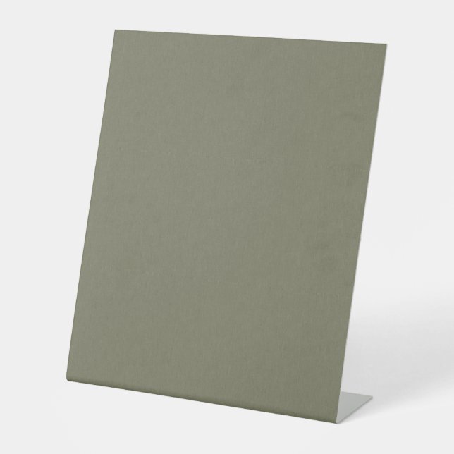 Calm & simple olive green textured background  pedestal sign (Front)