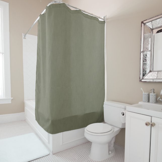 Calm & simple olive green textured background  shower curtain (In Situ)