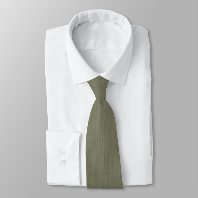 Calm & simple olive green textured background  tie (Tied)