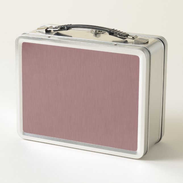 Calm & simple pink  textured background  metal lunch box (Back)