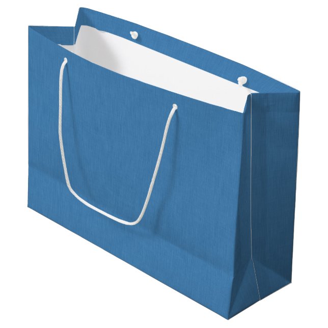 Calm & simple plain blue textured background large gift bag (Front Angled)